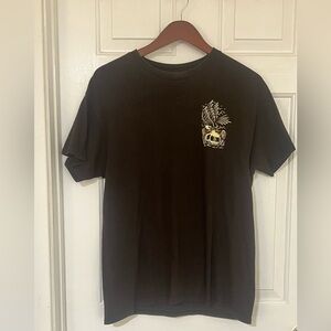 Threadless Brown Tee with Skull Graphic